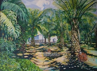 Palmeras con urbano